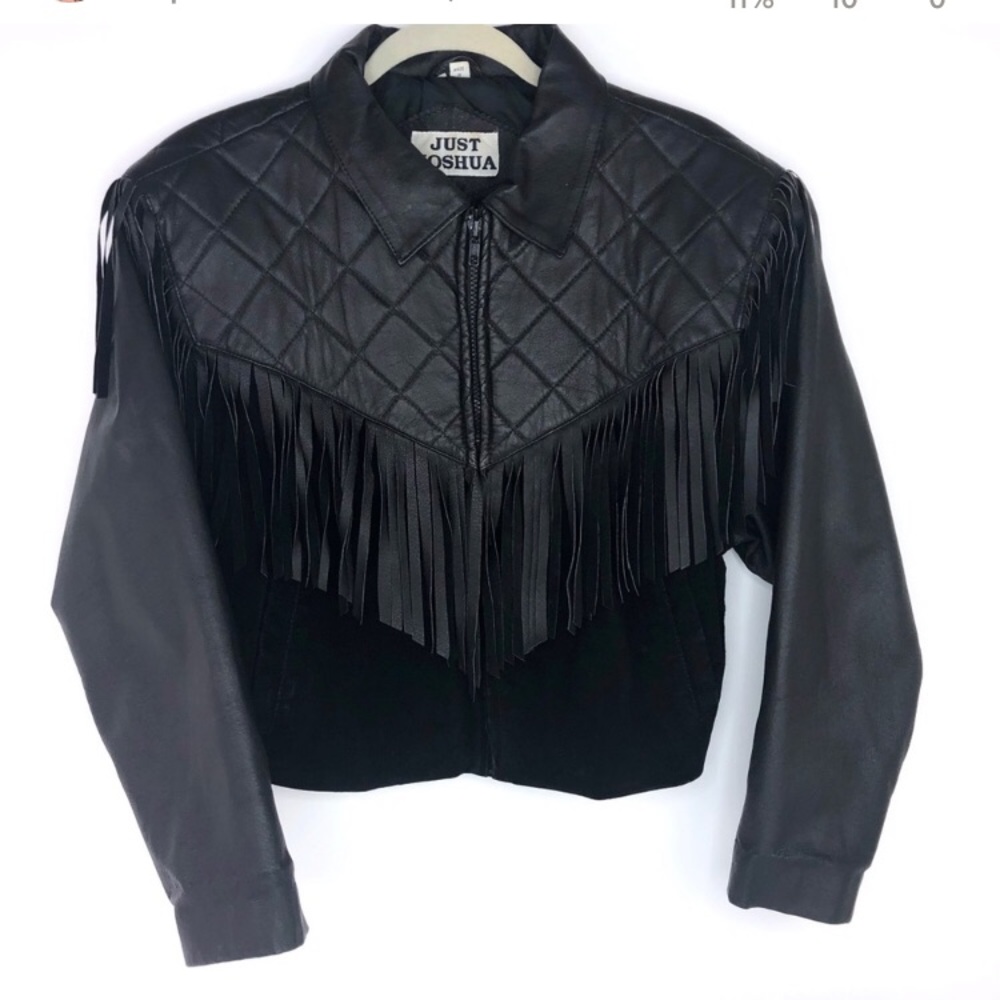 Black Fringe Leather Jacket